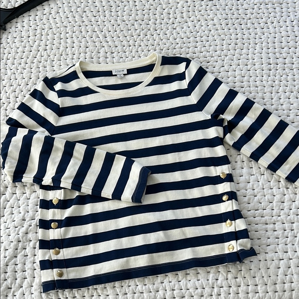 J. Crew woman Navy Striped Shirt